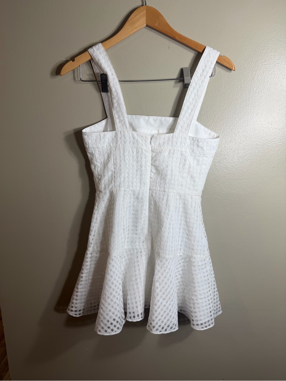 Amanda Uprichard White Textured Fit Flare Mini Dress Size P - Picture 4 of 8